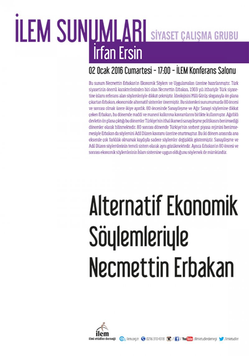 Alternatif Ekonomik Söylemleriyle Necmettin Erbakan