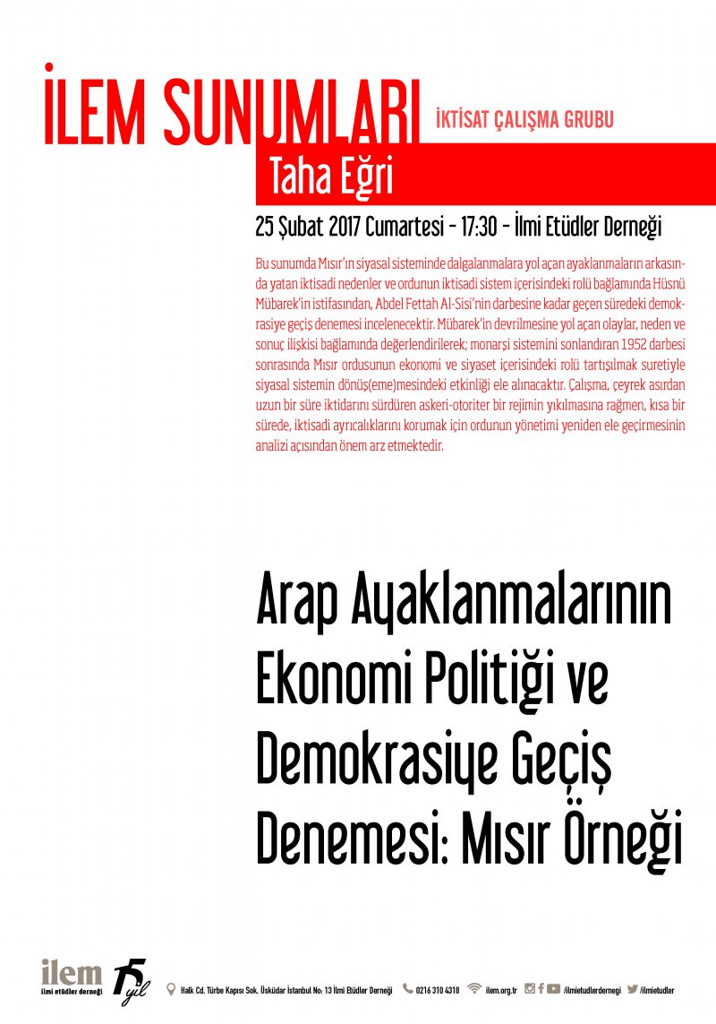 Arap Ayaklanmalarının Ekonomi Politiği ve Demokrasiye Geçiş Denemesi: Mısır Örneği