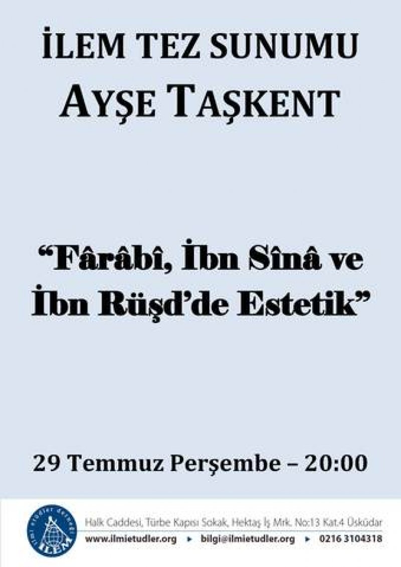 Fârâbî, İbn Sînâ ve İbn Rûşd'de Estetik