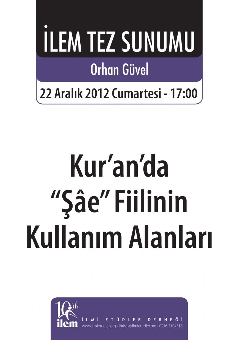 Kuran'da Şa'e Fiilinin Kullanım Alanları