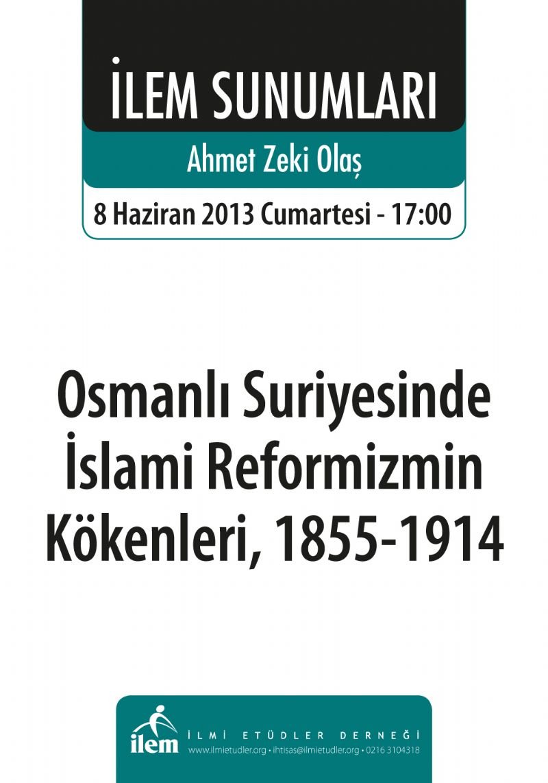 Osmanlı Suriyesinde İslami Reformizmin Kökenleri, 1855-1914