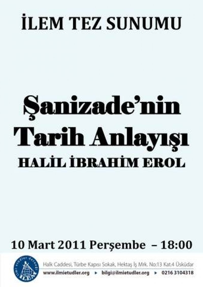 Şanizade Mehmet Ataullah Efendi'nin Tarih Anlayışı