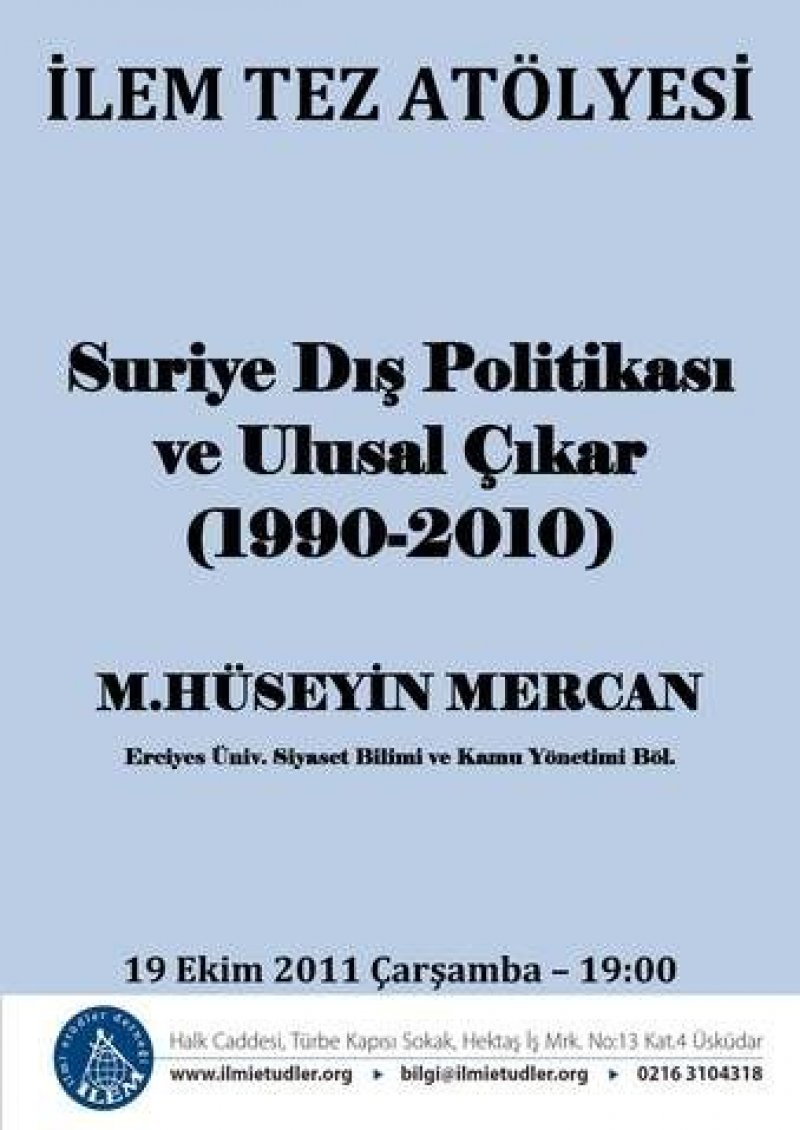 Suriye Dış Politikası ve Ulusal Çıkar (1990 - 2010)