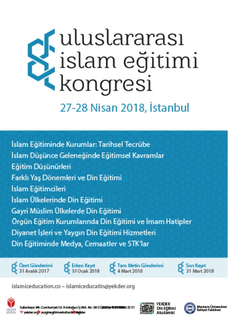 Türkiye'de İlk Defa "Uluslararası İslam Eğitimi Kongresi" Düzenleniyor