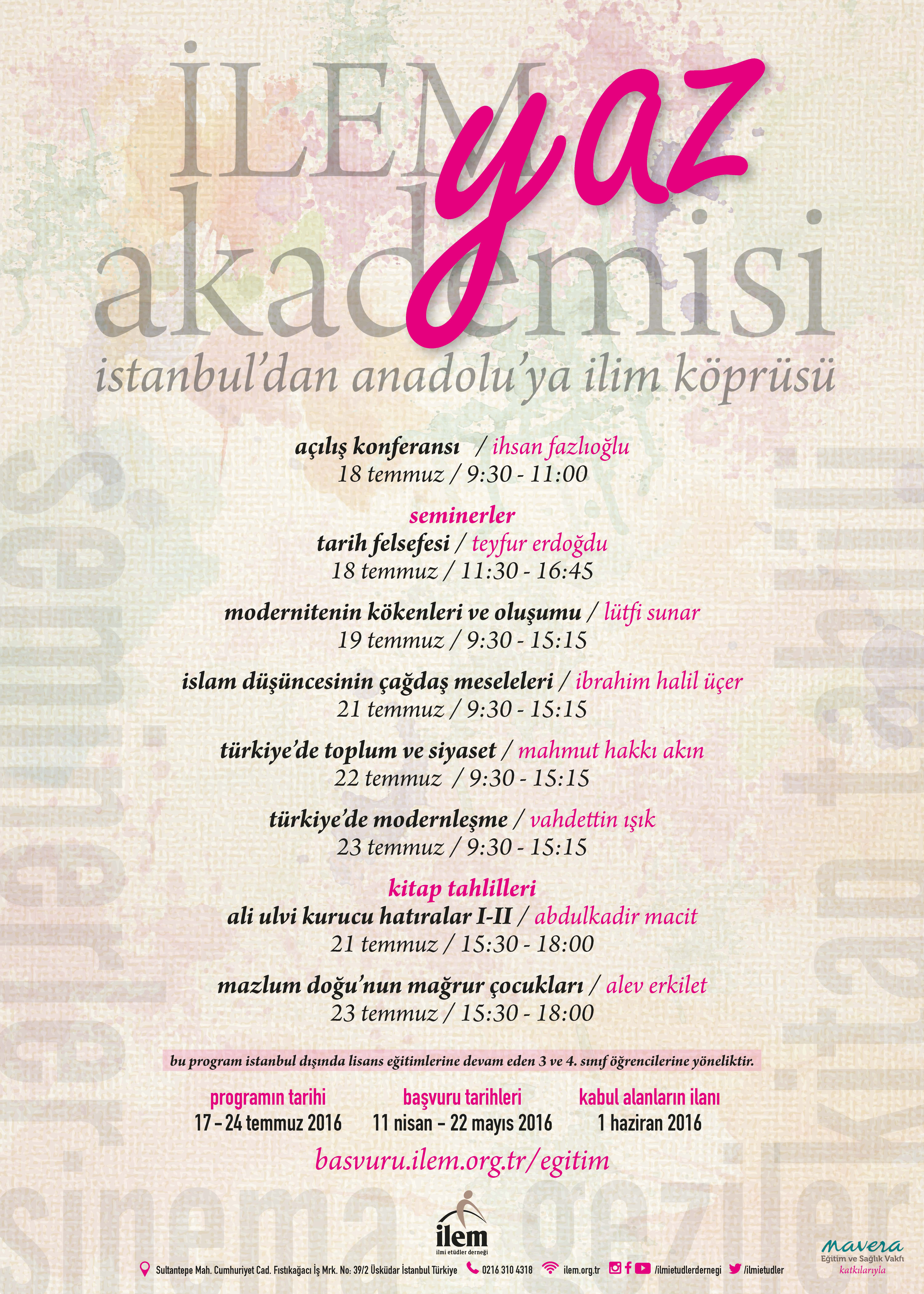 İLEM Yaz Akademisi Başvuruları Başladı