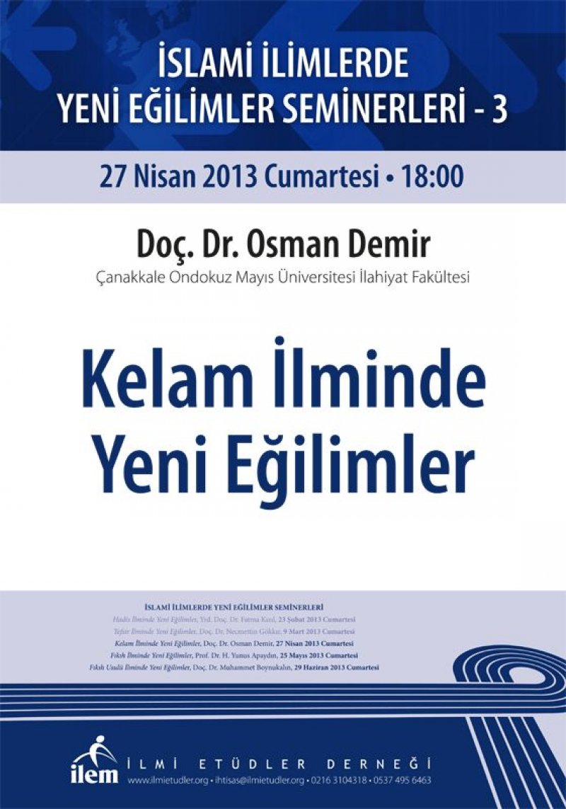 Kelam İlminde Yeni Eğilimler