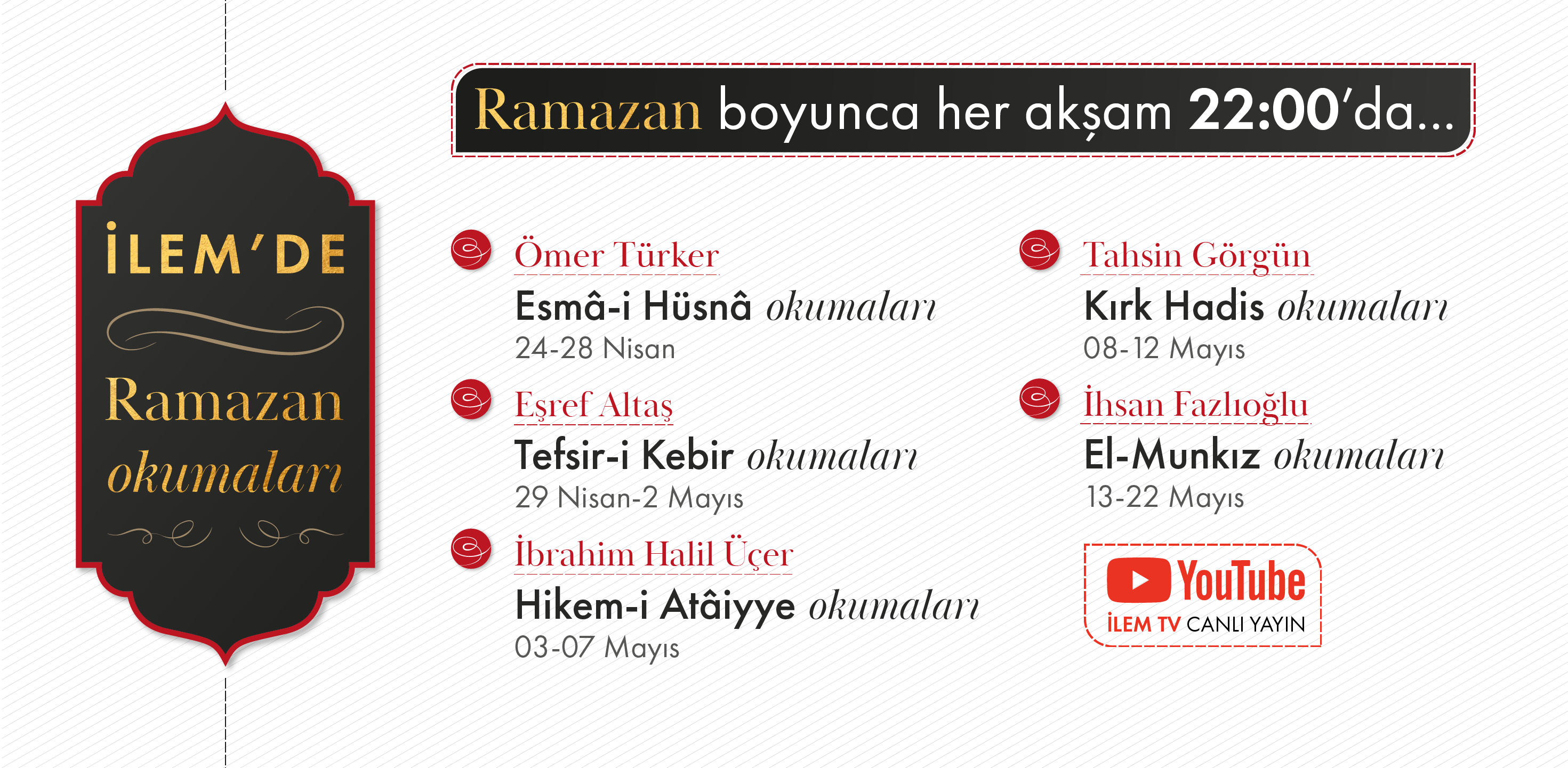 İLEM’de Ramazan Okumaları Başlıyor!