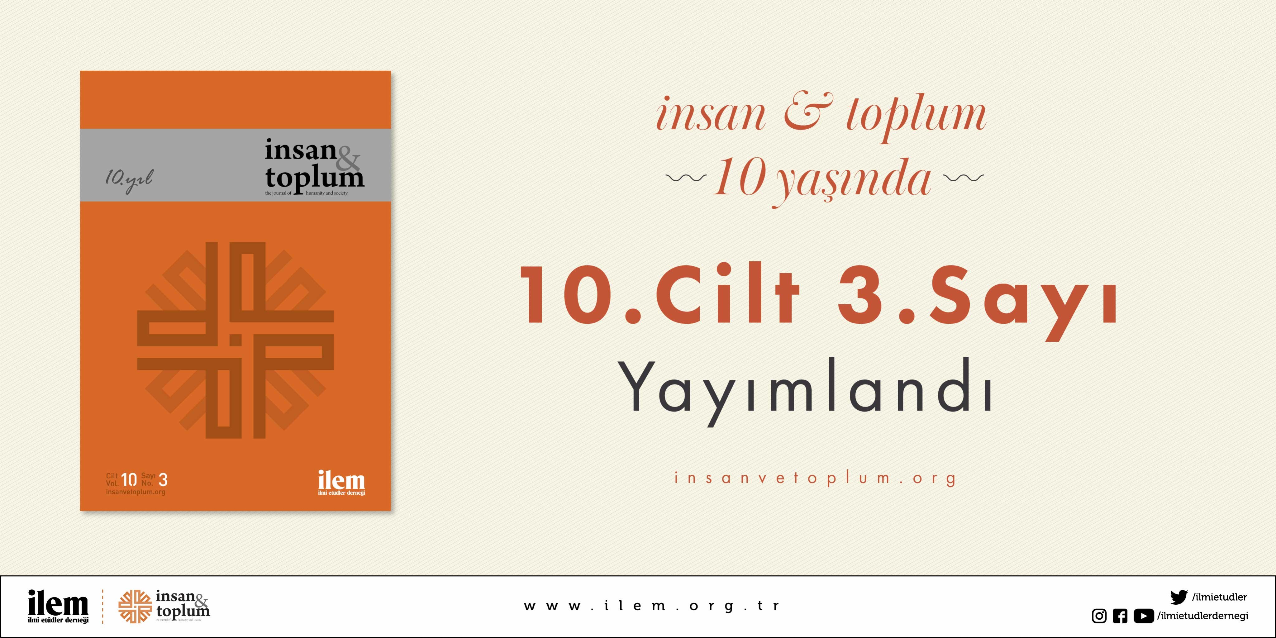 insan & toplum 10. Cilt 3. Sayı Yayımlandı