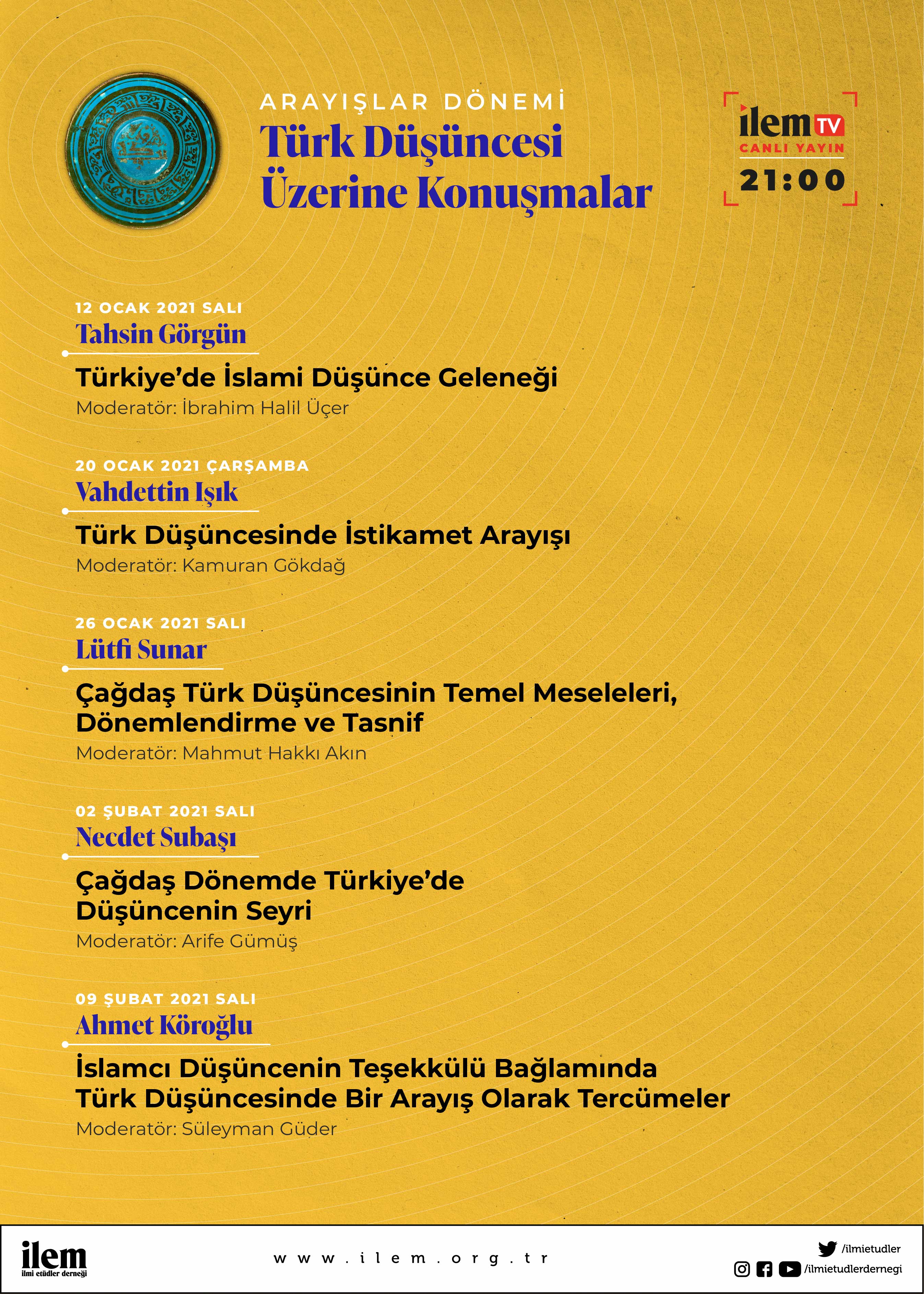 İLEM'de Arayışlar Dönemi Seminerleri Başlıyor