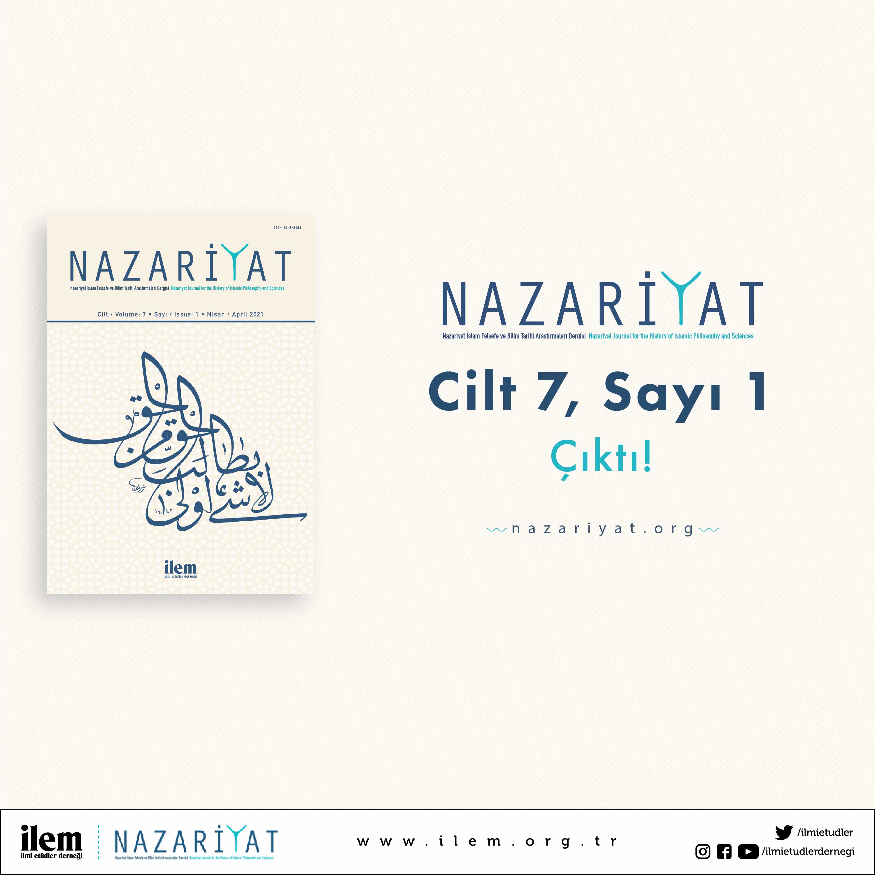 Nazariyat Dergisi’nin 7. Cilt 1. Sayısı Yayımlandı