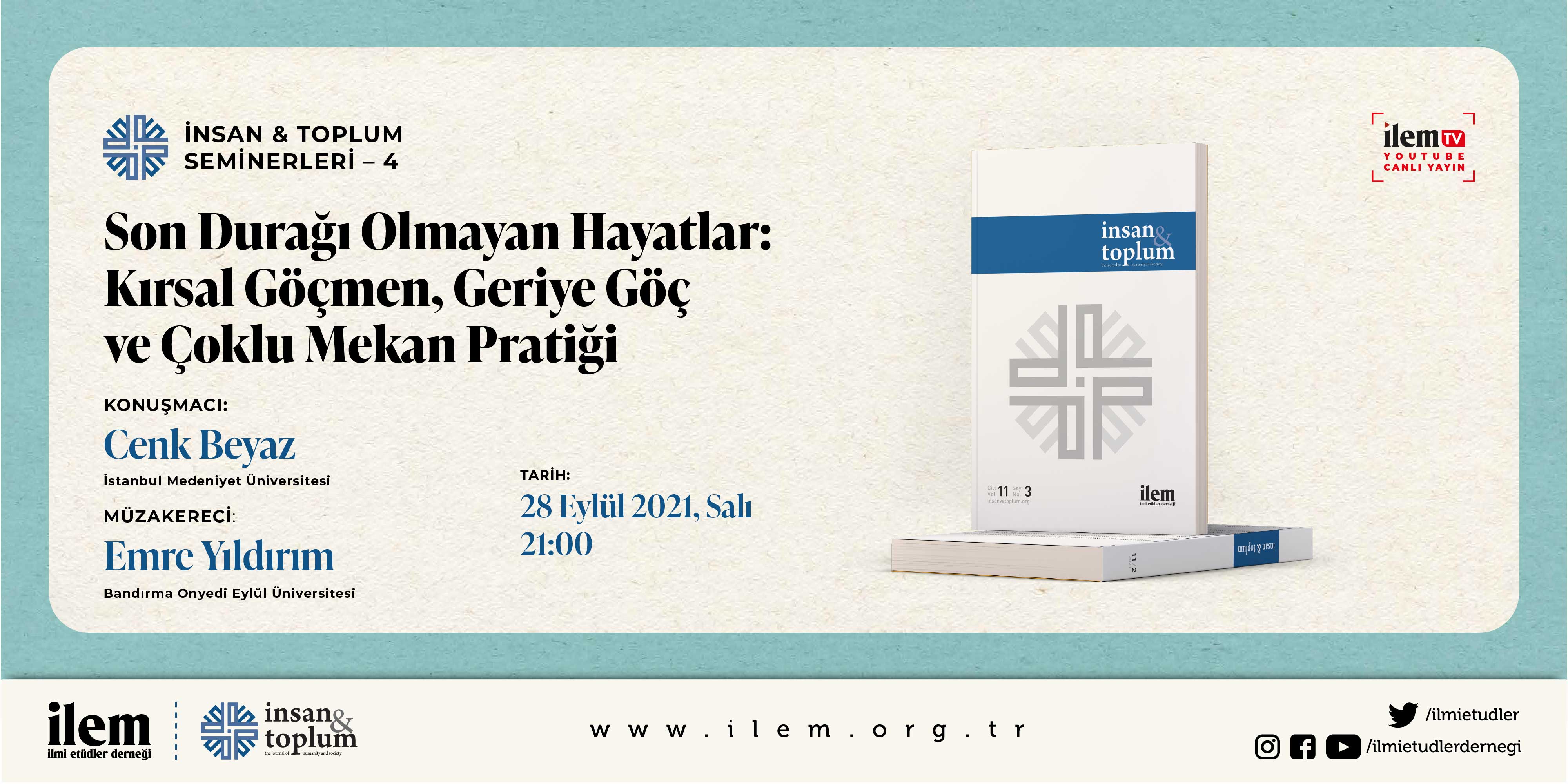İnsan & Toplum Seminerleri Kaldığı Yerden Devam Ediyor!