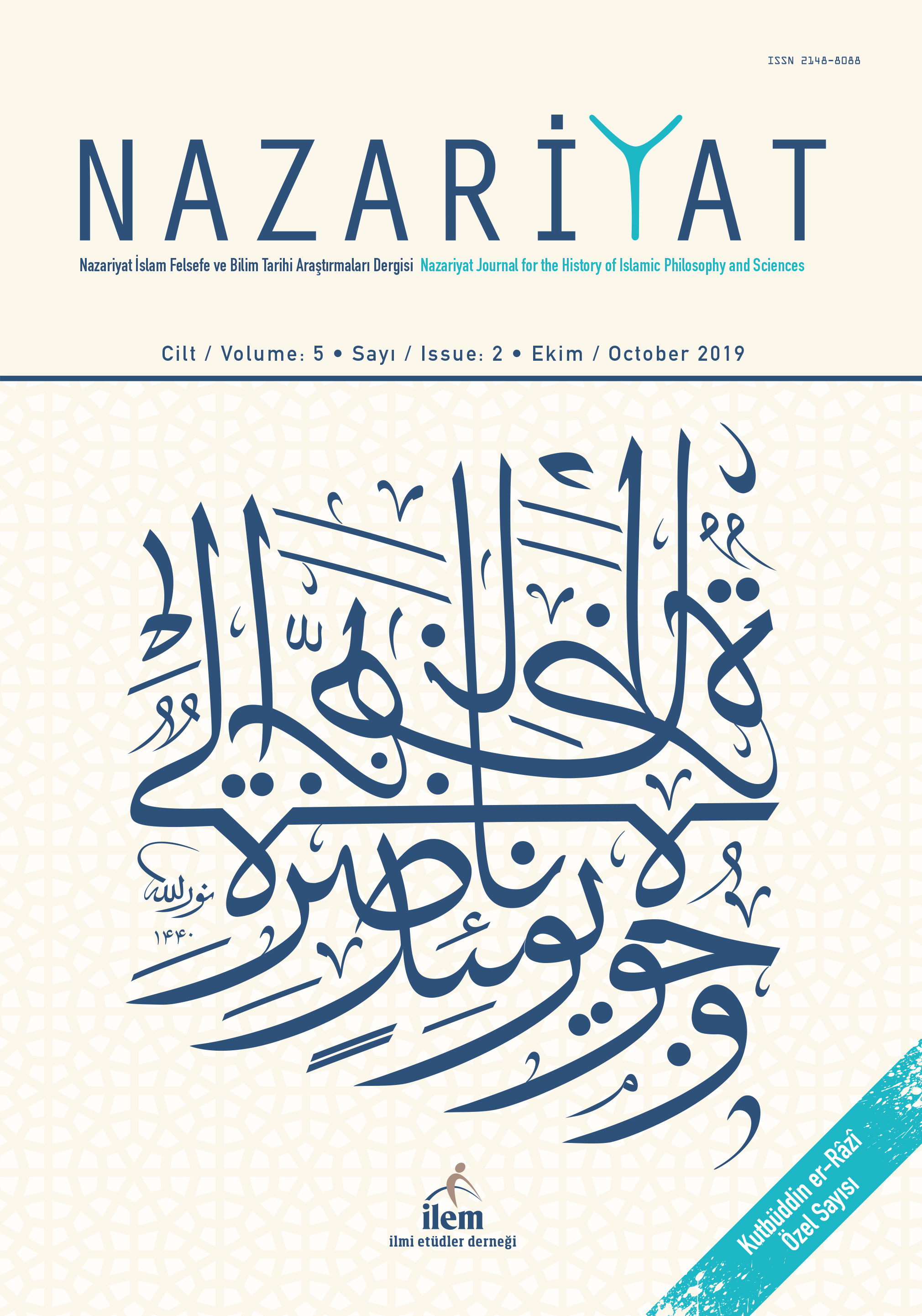 Nazariyat Kutbüddin er-Râzî Sayısı Çıktı!