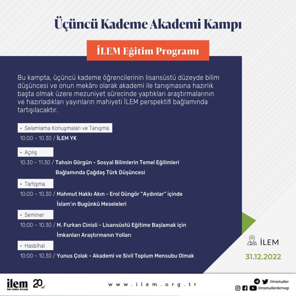 İLEM Eğitim Programı 3. Kademe Akademi Kampı Gerçekleşti