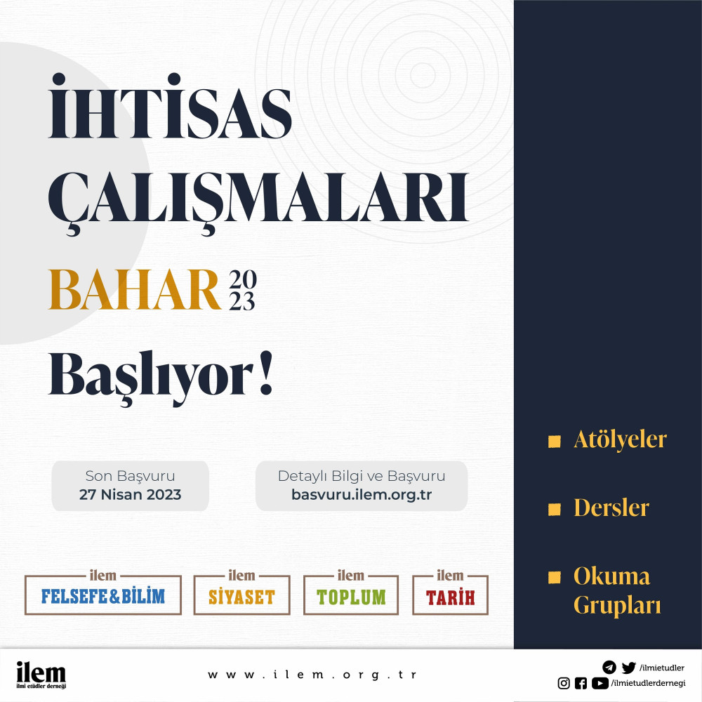 İhtisas Çalışmaları Bahar 2023 Programını Duyurdu